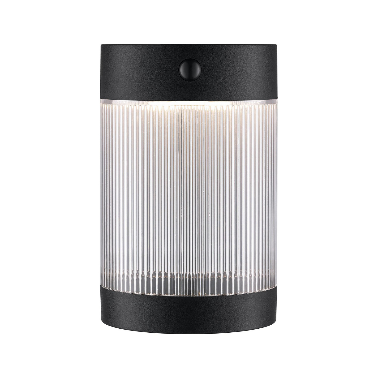 Coupar solar-powered outdoor wall light, black, plastic, IP44